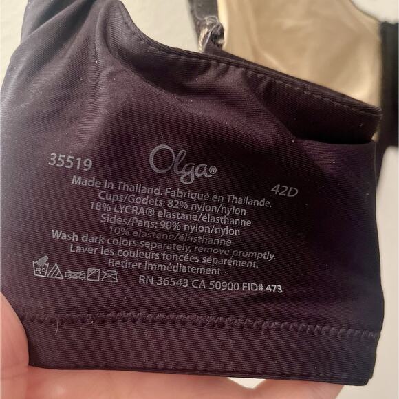 Olga 35519 Lace Sheer Leaves Underwire Minimizer Bra Size 42D - Picture 4 of 4